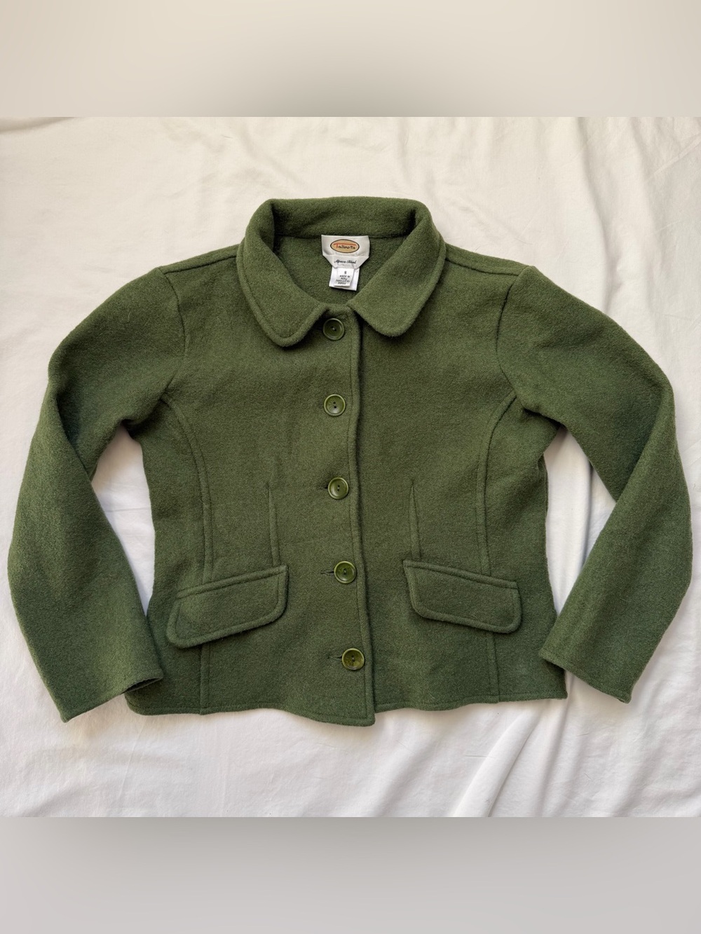 Vintage Talbots Wool Alpaca Fitted Jacket Moss Green Size Small